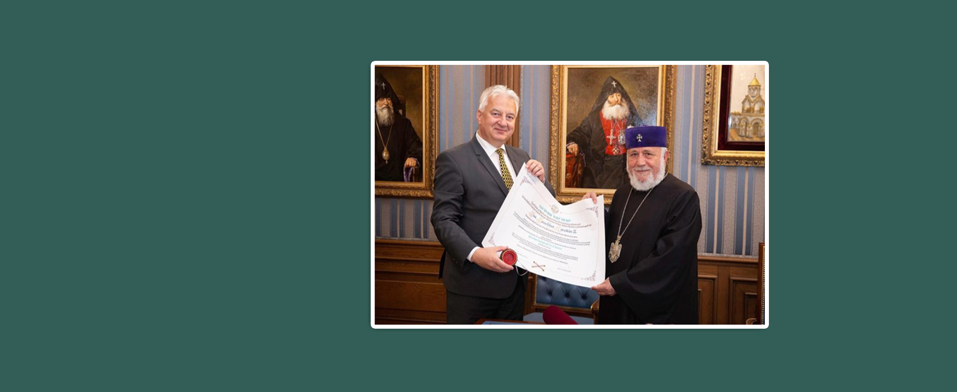 Honorary degree, doctor honoris causa, for His Holiness Karekin II