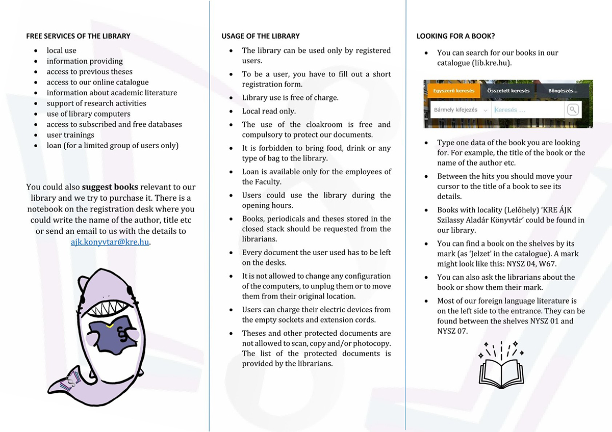 Szilassy Aladar Library information sheet